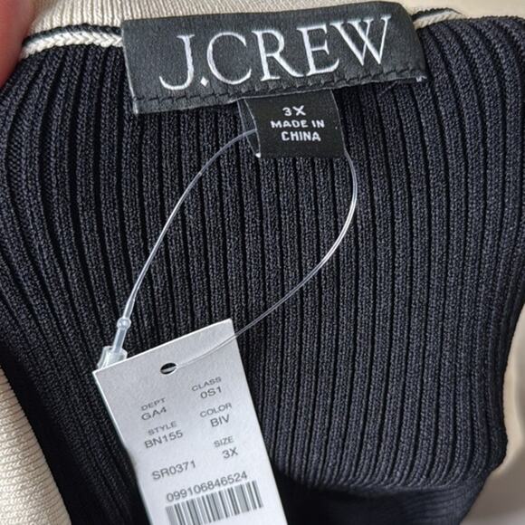 J. Crew Contrast Trim Black Sweater Dress - Picture 4 of 8